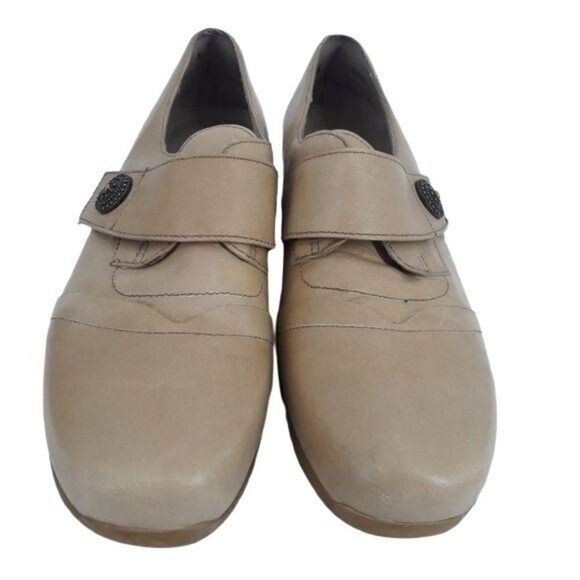 Munro Loafers Professional Leather Slide On Loafers Hook Loop Closure Tan Sz 8N - Picture 10 of 11